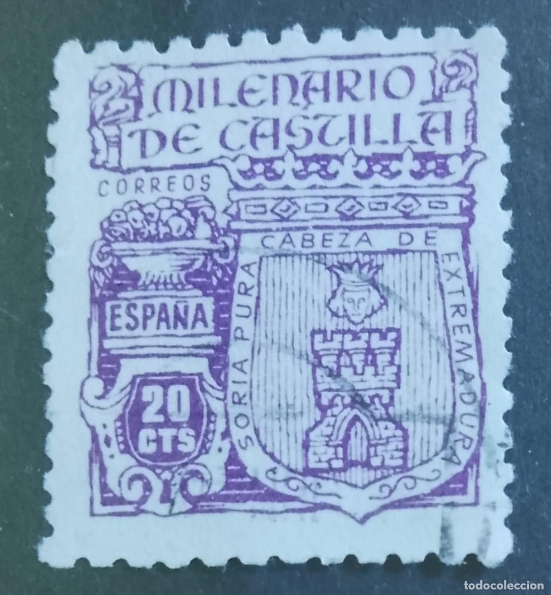 Sellos: ESPA&Ntilde;A - V/F 20 CTS - EDIFIL 974 -A&Ntilde;O 1944 - MILENARIO DE CASTILLA, SORIA PARA CABEZA DE EXTREMADURA