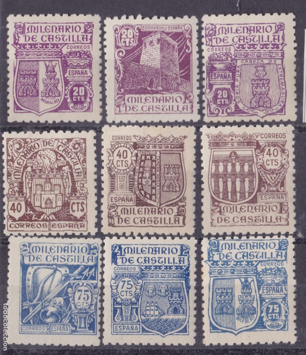 Sellos: FC4-46- MILENARIO CASTILLA Edifil 974/82. Nuevos ** Sin Fijasellos. Perfectos
