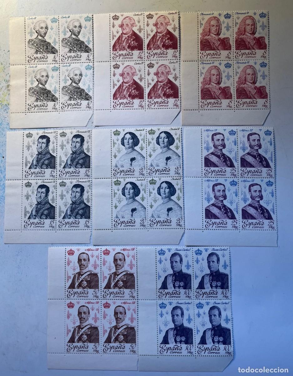 Sellos: 1759,1922 Los Borbones b. de 4 centrad,goma,B de4