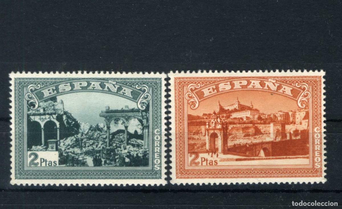 Sellos: XS- GUERRA CIVIL 1937 Aniversario Alzamiento 2 sellos de 2 Pts. Ed. SH836-837 MNH**