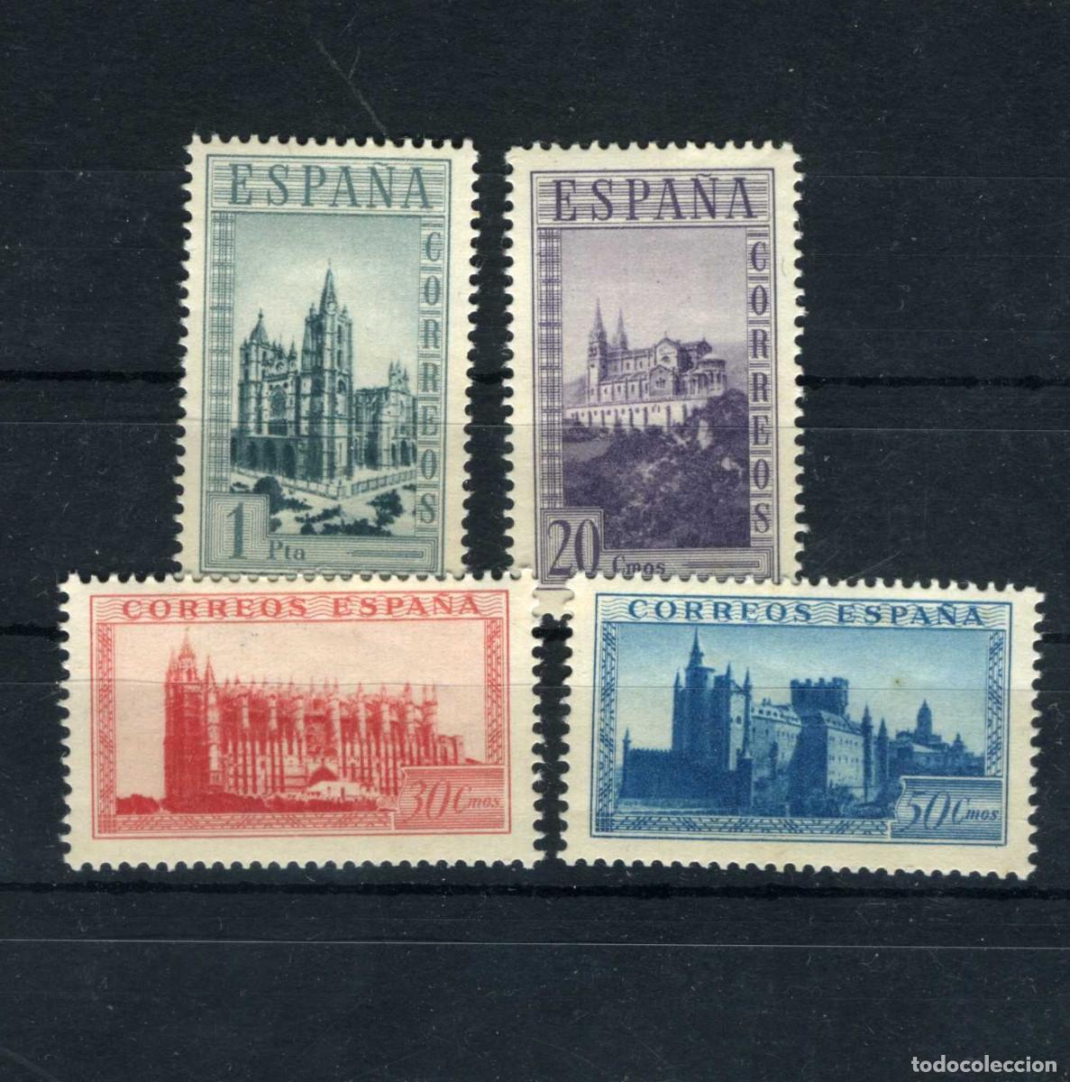 Sellos: XS- GUERRA CIVIL 1938 Monumentos serie de 4 sellos Ed. SH847 MH*