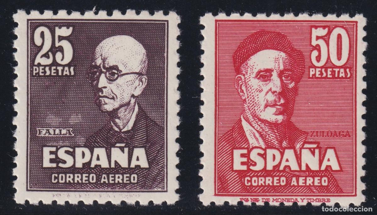 Sellos: ESPA&Ntilde;A FALLA Y ZULOAGA ** 1015/1016 A&Ntilde;O 1947 - CERTIFICADO COMEX - MNH - LUJO