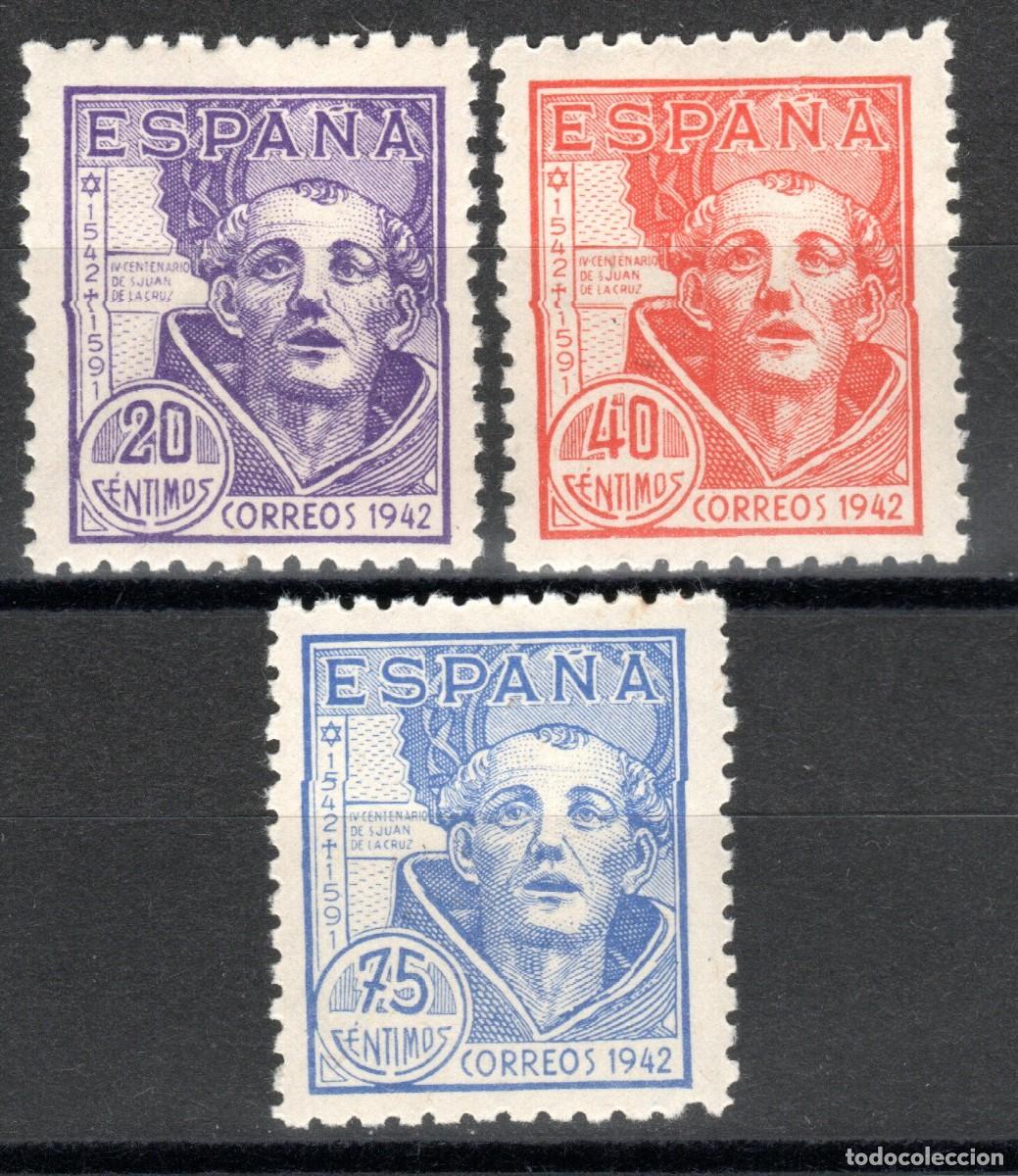 Sellos: EDIFIL 954-956 CENTENARIO DE SAN JUAN DE LA CRUZ 1942 (SERIE COMPLETA). VALOR CAT&Aacute;LOGO: 11 &euro;.MNH **