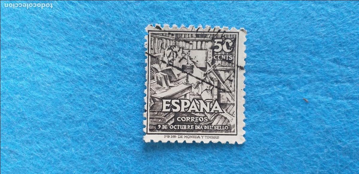 Sellos: USADO. EDIFIL 1012. A&ntilde;o 1947. IV Centenario de la muerte de Cervantes.