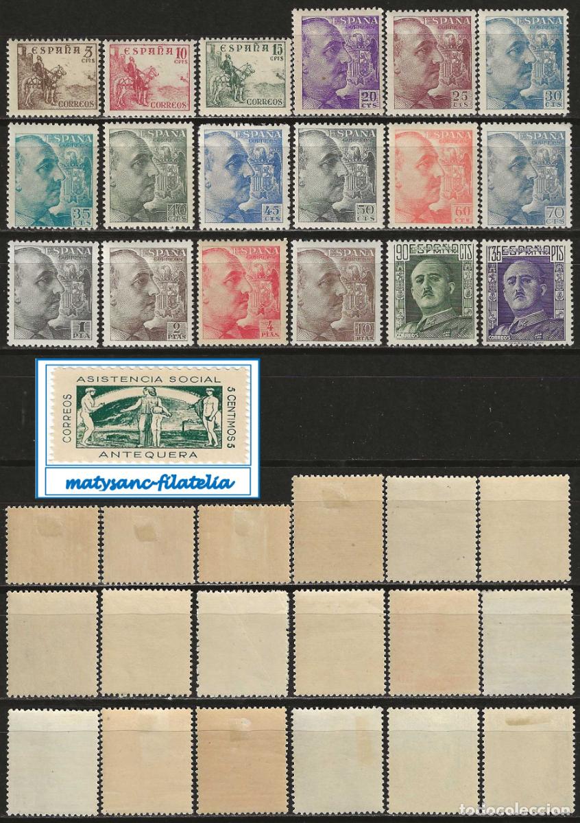 Sellos: ESPA&Ntilde;A 1949-1953. EDIFIL 1044/1061. SERIE COMPLETA &rdquo;CID Y GENERAL FRANCO&rdquo;. VER