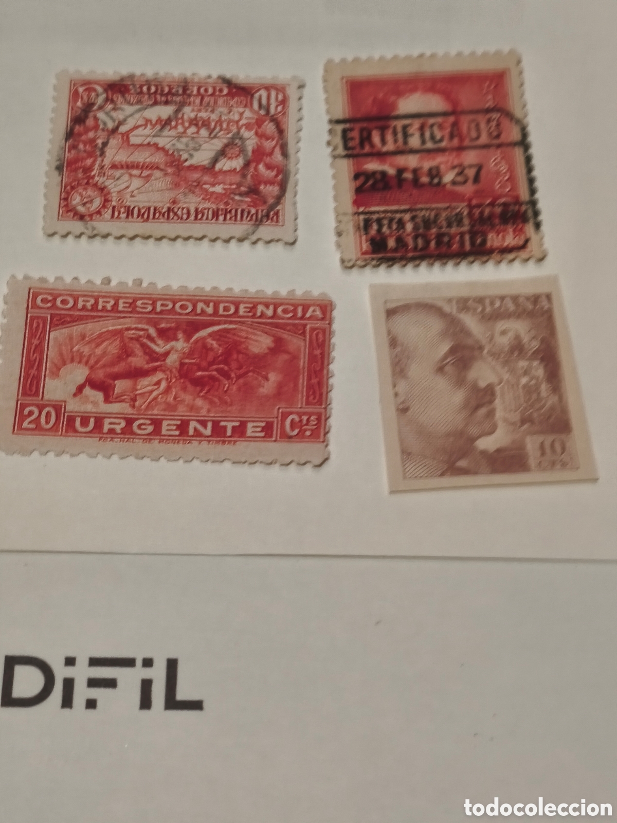 Sellos: Lote de 4 sellos 1 centenario 2 usados y 2 nuevos con su goma ver las im&aacute;genes