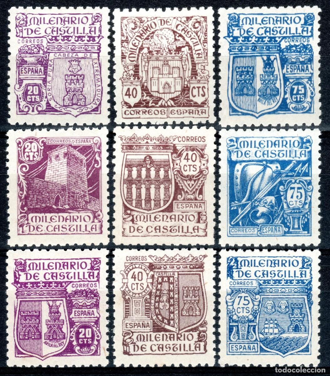 Sellos: EDIFIL 974-982 MILENARIO DE CASTILLA 1944 (SERIE COMPLETA). VALOR CAT&Aacute;LOGO: 50 &euro;. MNH **