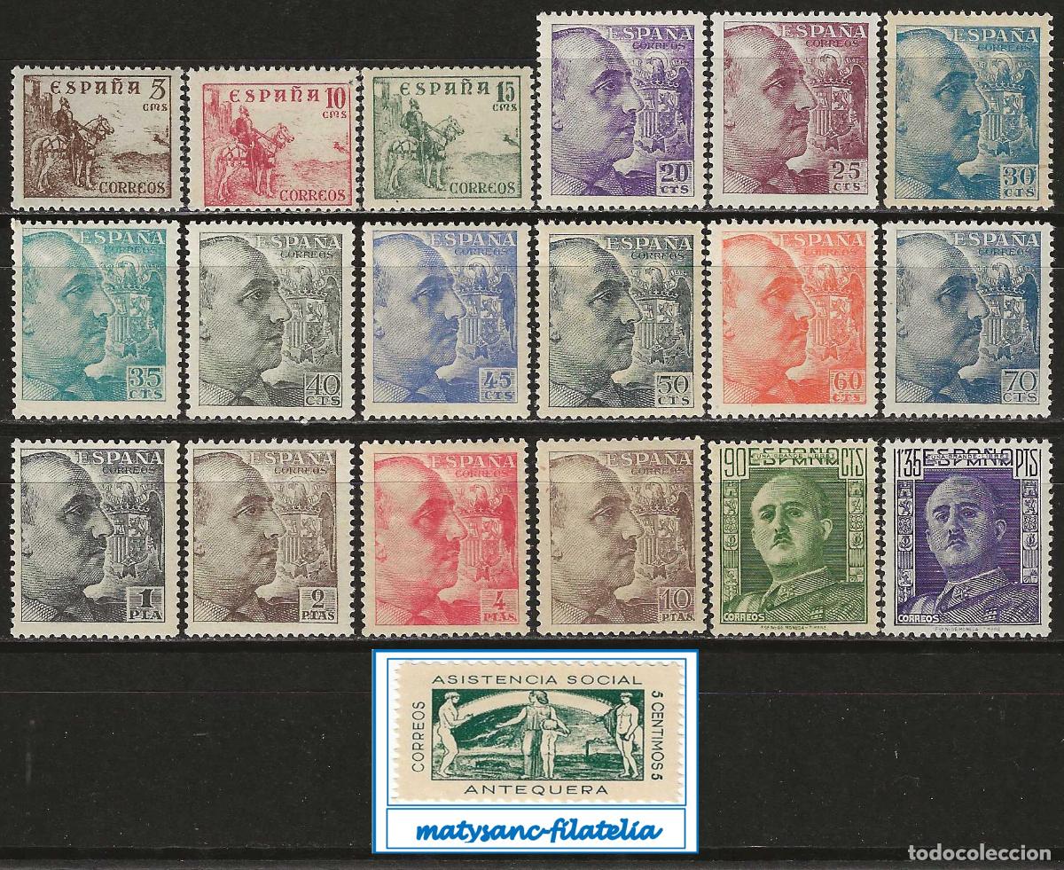 Selos: ESPA&Ntilde;A 1949-1953. EDIFIL 1044/1061. SERIE COMPLETA &rdquo;CID Y GENERAL FRANCO&rdquo;. MNH***