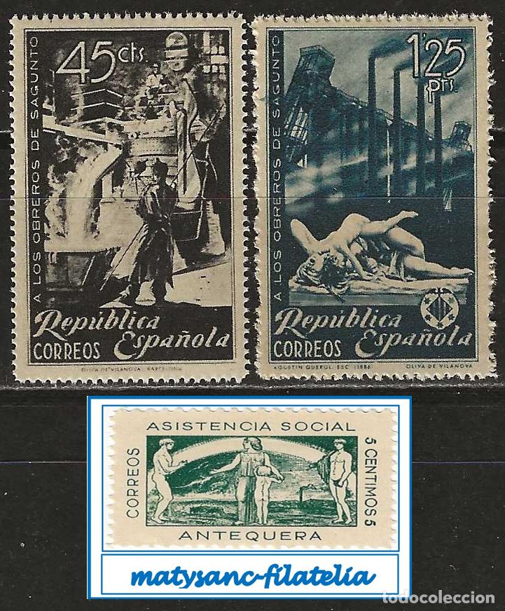 Selos: ESPA&Ntilde;A 1938. EDIFIL 773/774. SERIE COMPLETA &rdquo;HOMENAJE OBREROS DE SAGUNTO&rdquo;. MNH**