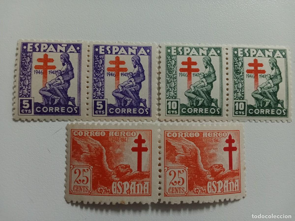 Sellos: ESPA&Ntilde;A A&Ntilde;O 1946, EDIFIL 1008/1010**MNH DOS SERIES PRO TUBERCULOSOS, CRUZ DE LORENA.