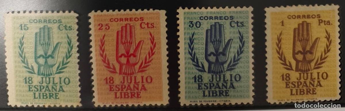 Sellos: ESPA&Ntilde;A. EDIFIL 851/54 * II ANIVERSARIO ALZAMIENTO NACIONAL. CAT&Aacute;LOGO 125 &euro;