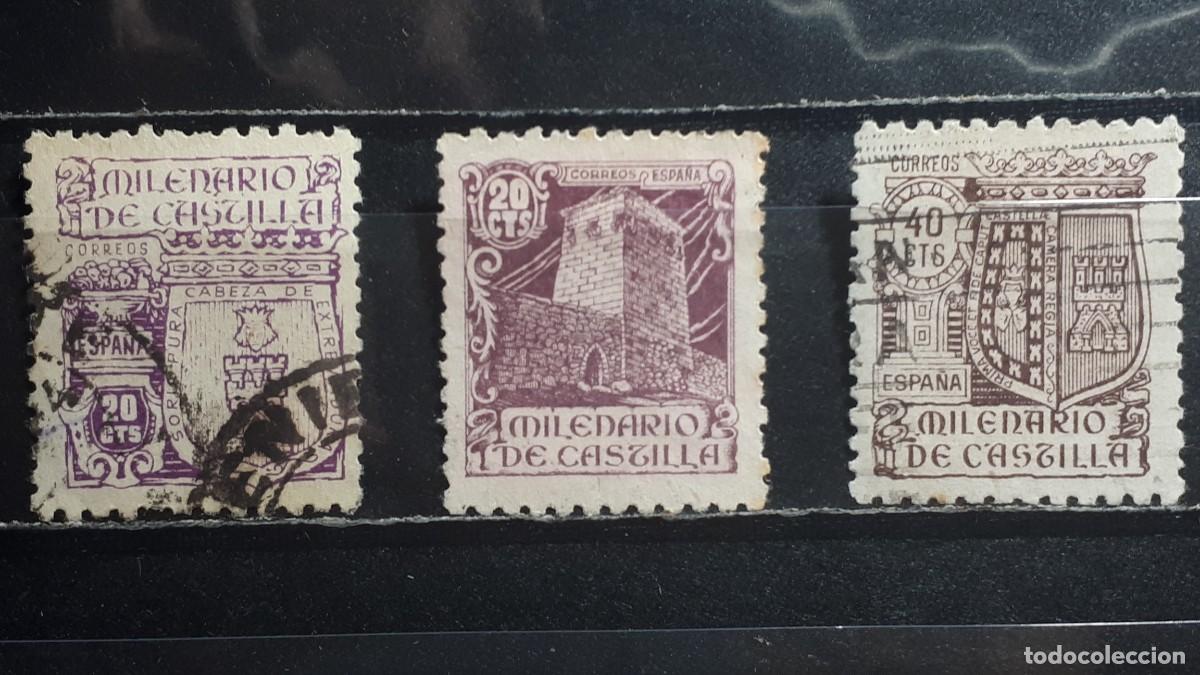 Sellos: ESPA&Ntilde;A. A&Ntilde;O 1944. &deg;. EDIFIL 974, 977, 981
