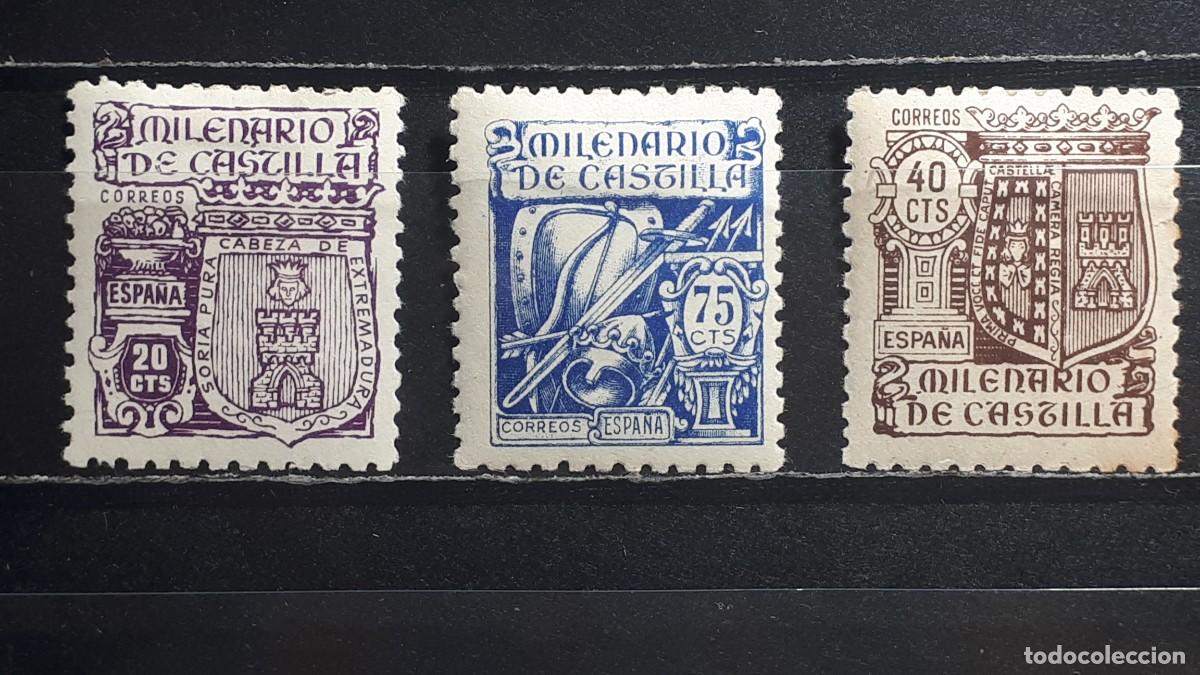 Sellos: ESPA&Ntilde;A. A&Ntilde;O 1944. * EDIFIL 974 979, 981