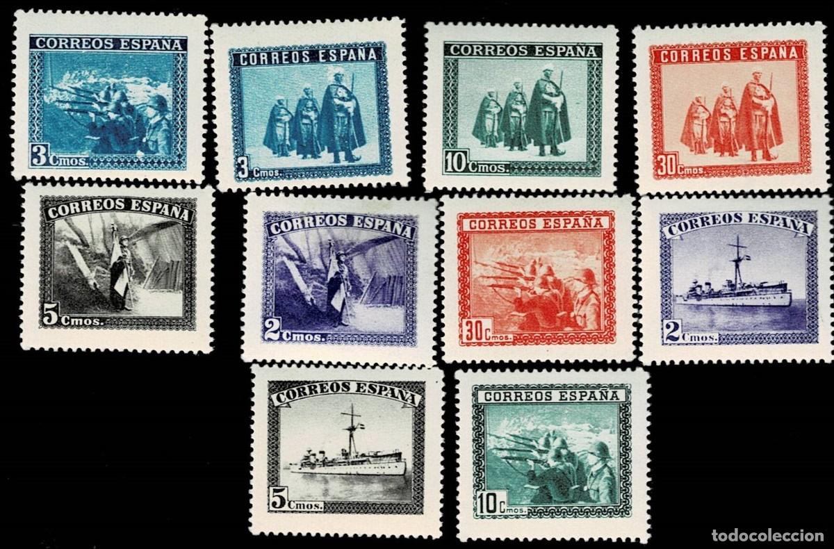 Sellos: 0574 ESPA&Ntilde;A - Ejercito y Marina - Edifil n&ordm; SH 849 (10 valores) - Con fijasellos