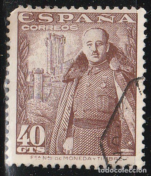 Sellos: Espa&ntilde;a 1948 Edifil 1027 Sello &ordm; General Francisco Franco Bahamonde (1892-1975) y Castillo de la Mota