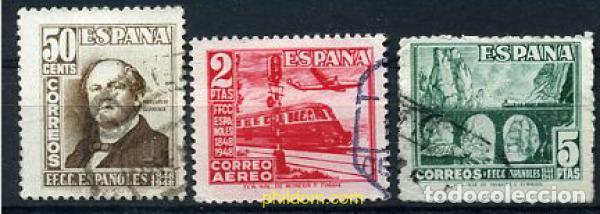 Sellos: 208945 USED ESPA&Ntilde;A 1948 CENTENARIO DEL FERROCARRIL