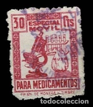 Sellos: 0254 Sello Fiscal Especial Movil para medicamentos - 30c. CARMIN - Pie Fca. Nnal Moneda y timbre. Us