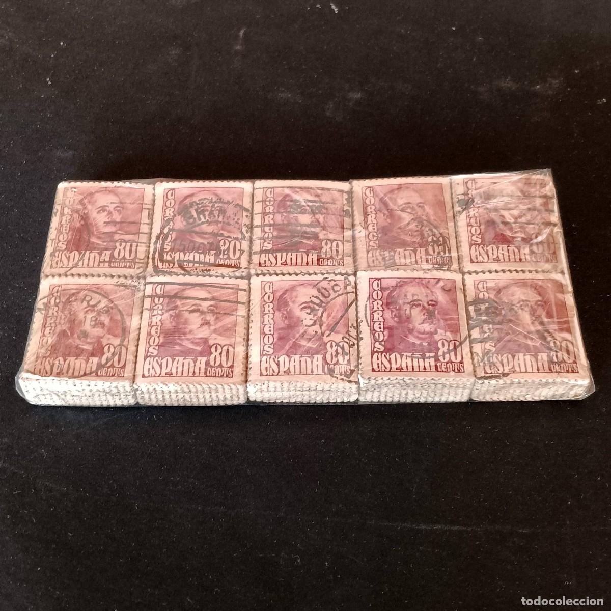 Sellos: Espa&ntilde;a.1949-54. FRANCO 1.000 SERIES. 80c. Matasello. Edifil. 1023 + OBSEQUIO