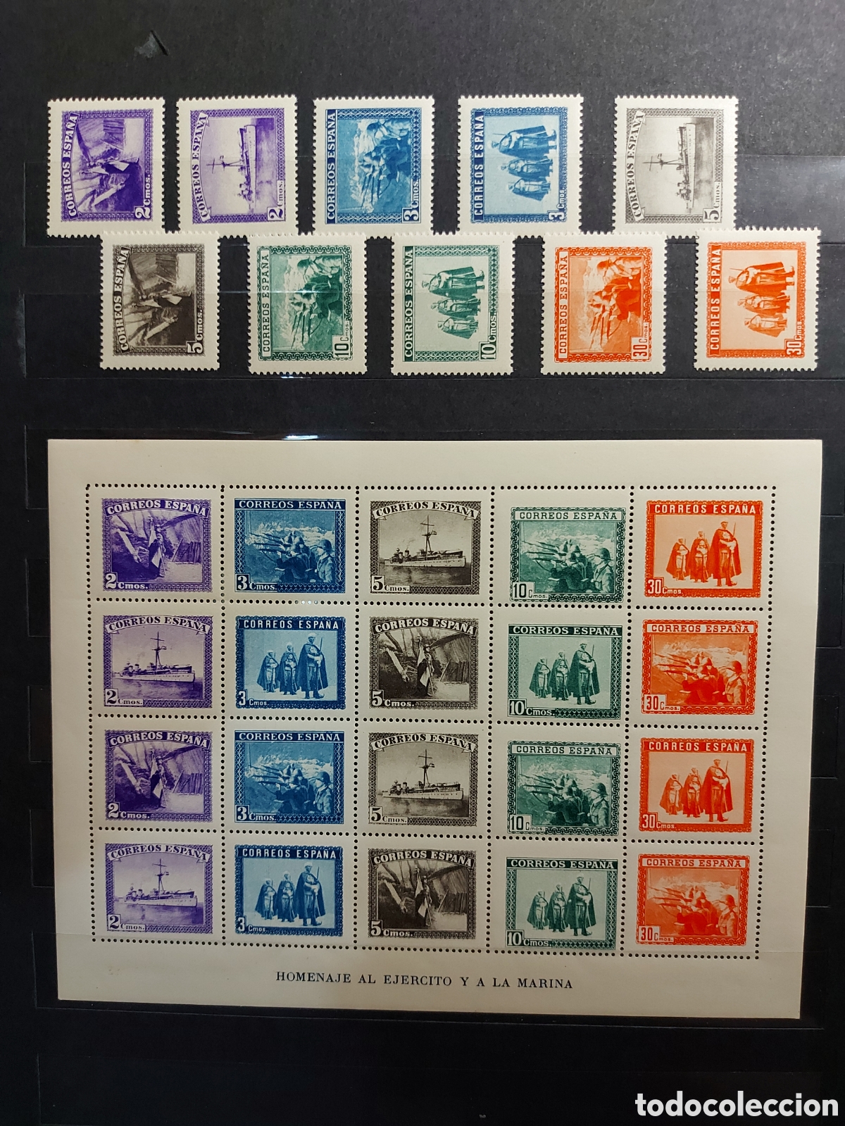 Sellos: 1938 EJERCITO Y MARINA 849 ** HB + SH SIN FIJASELLOS