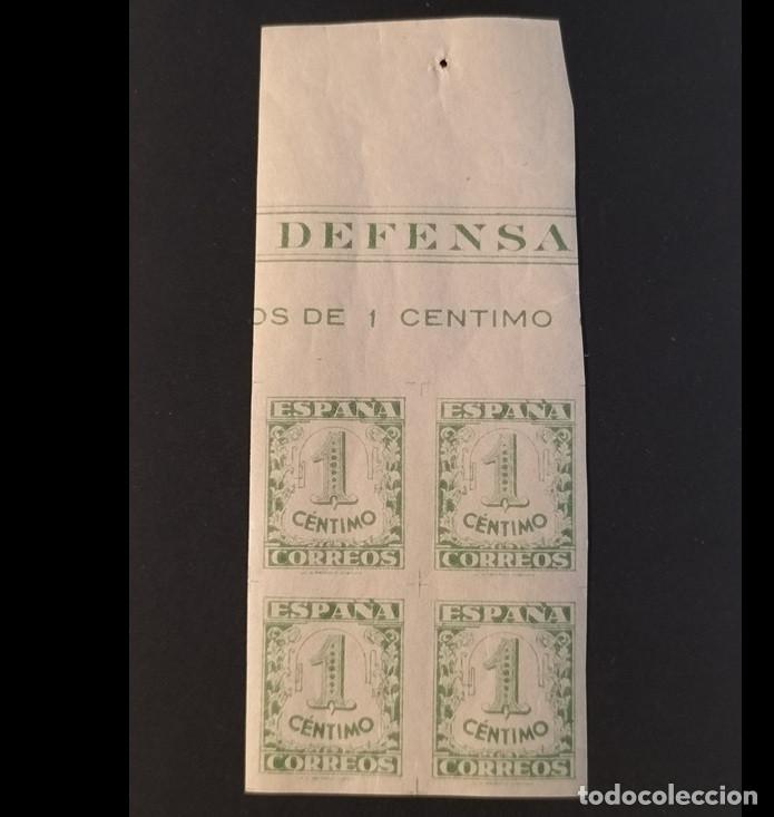 Sellos: Edifil 802 Bloque de 4 MNH SIN FIJASELLOS Junta Defensa Nacional sello Espa&ntilde;a nuevo 1936-1937