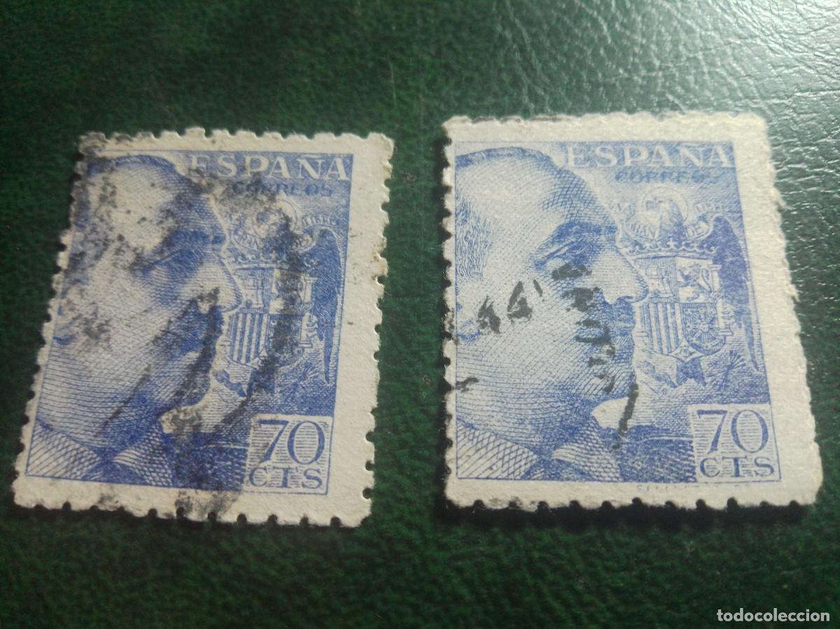 Sellos: FRANCO 70 CTS CENTIMOS X 2 ESPA&Ntilde;A USADO