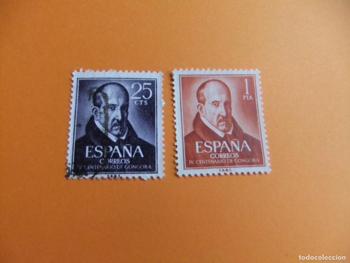 Sellos: 30 ESPA&Ntilde;A 1961 / LUIS de GONGORA Poeta y Dramaturgo / EDIFIL 1369 / 1370 FU YVERT 1042 / 1043 FU
