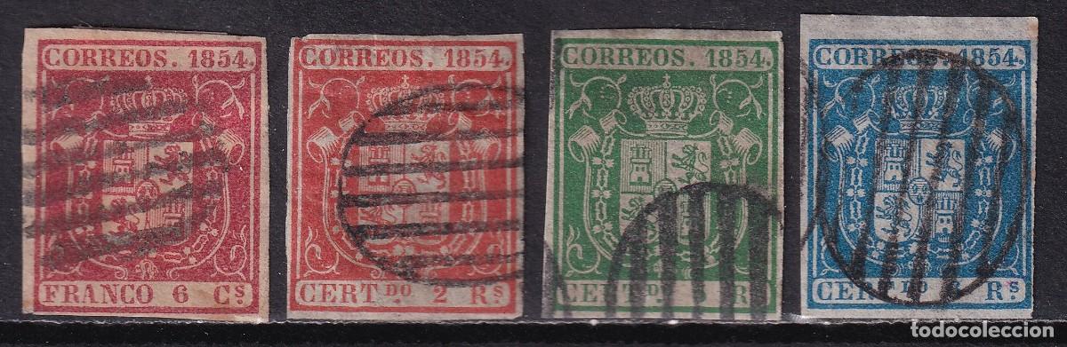 Sellos: 1854 ISABEL II. ESCUDO ESPA&Ntilde;A SERIE COMPLETA USADA. PRECIOSA. VER. 470 &euro;
