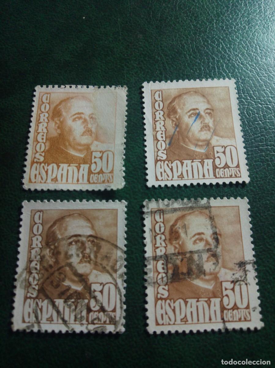 Sellos: FRANCO 50 CTMOS CENTIMOS EDIFIL 1022.. ESPA&Ntilde;A USADO X 4