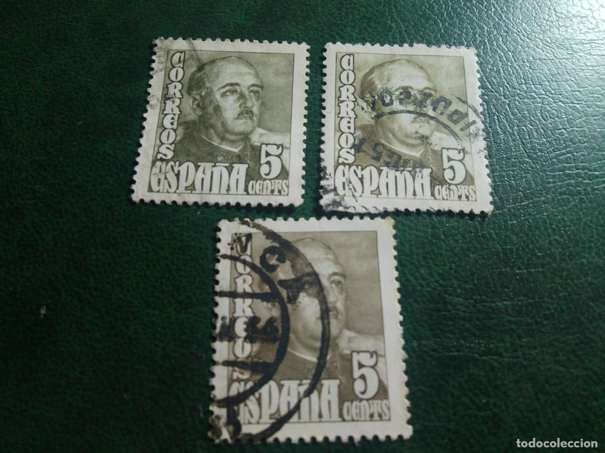 Sellos: FRANCO 5 CTMOS 5 CENTIMOS EDIFIL 1020... ESPA&Ntilde;A USADO X 3