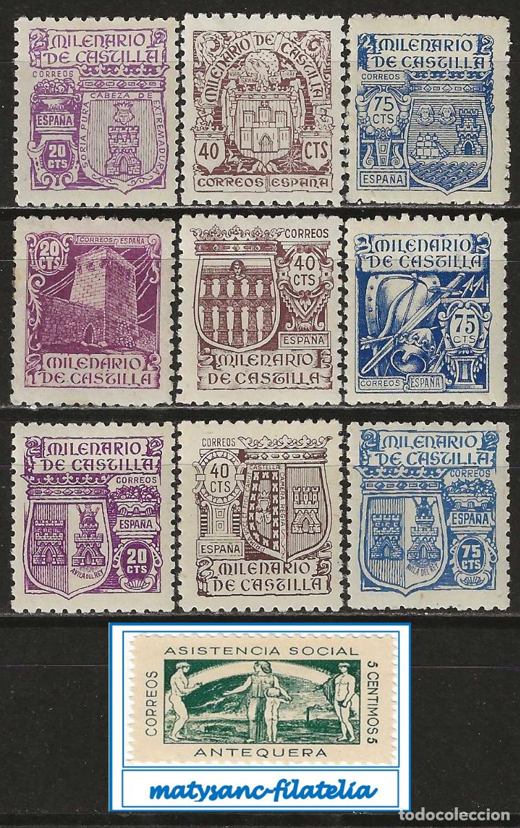 Stamps: ESPA&Ntilde;A 1944. EDIFIL 974/982. SERIE COMPLETA &rdquo;MILENARIO DE CASTILLA&rdquo;. MNH***