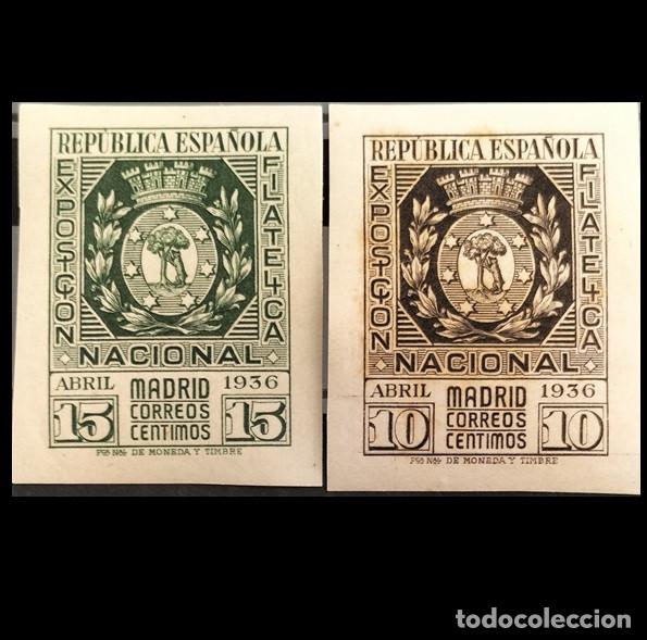 Sellos: Edifil 727 728 serie completa SIN FIJASELLOS Exposicion Filatelia nuevos Espa&ntilde;a 1936 los de la image