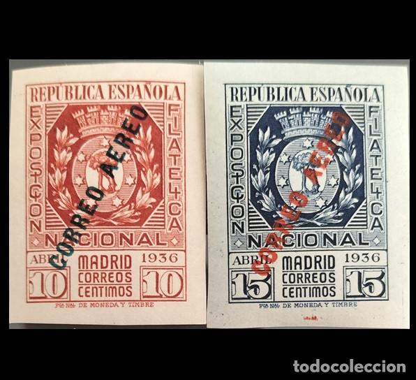 Sellos: Edifil 729-730 serie completa SIN FIJASELLOS Exposicion Filatelia nuevos Espa&ntilde;a 1936 los de la image