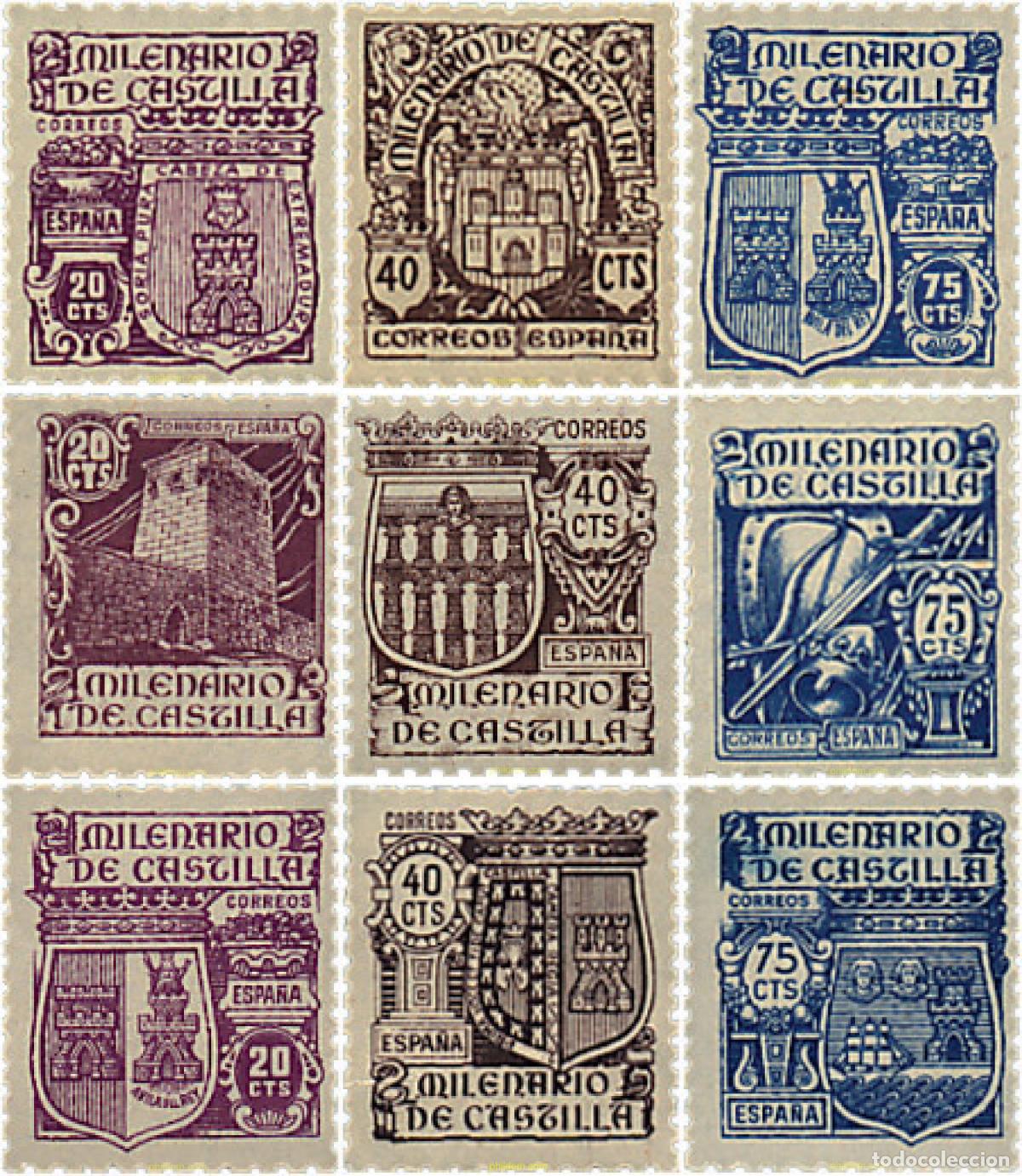 Sellos: 85571 MNH ESPA&Ntilde;A 1944 MILENARIO DE CASTILLA