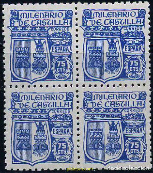 Sellos: 216571 MNH ESPA&Ntilde;A 1944 MILENARIO DE CASTILLA