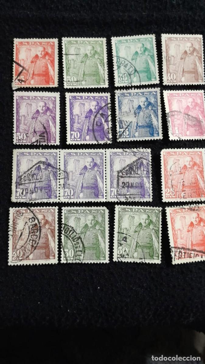 Sellos: Gran Lote Acumulaci&oacute;n 127 Sellos Espa&ntilde;a - Franco con Capa (1948) - Dentado 13, Sin Filigrana - Varie