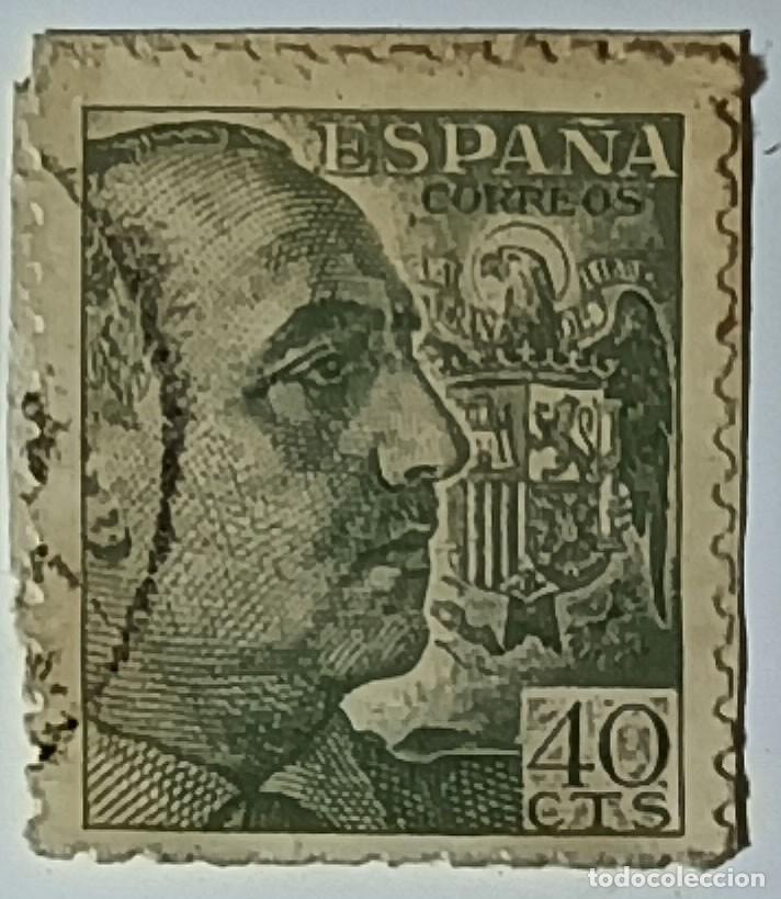 Sellos: SELLO ESPA&Ntilde;A 40 C&Eacute;NTIMOS &rdquo;GENERAL FRANCO&rdquo; MATASELLADO - A&Ntilde;OS 1939