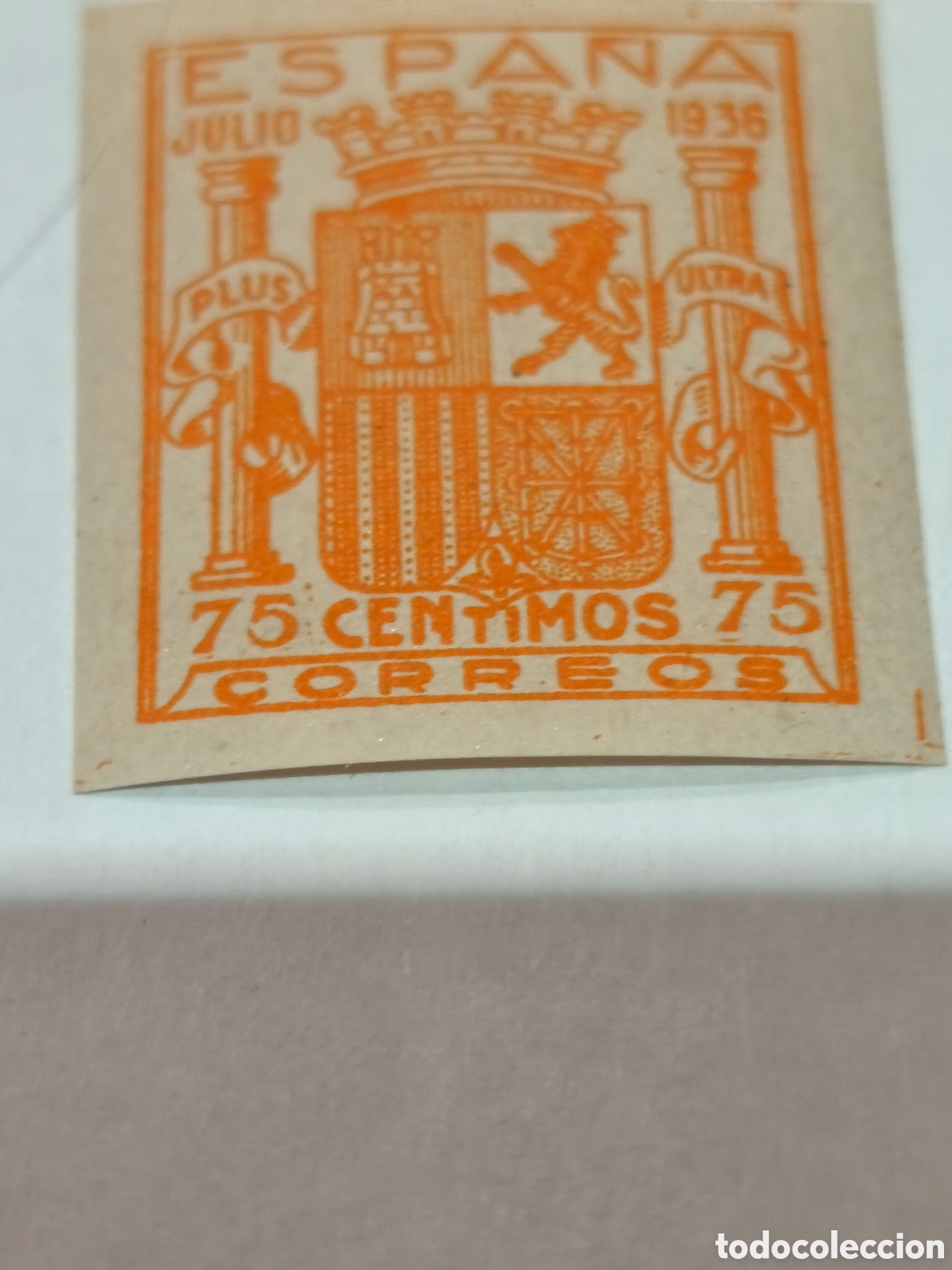 Sellos: Sello del estado espa&ntilde;ola n 801G ,nuevo con goma** muy escaso 75 cts naranja ver