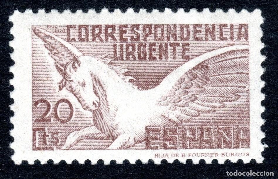 Sellos: EDIFIL 832 PEGASO 1937. CON PIE DE IMPRENTA. VALOR CAT&Aacute;LOGO: 22 &euro;. MHN **