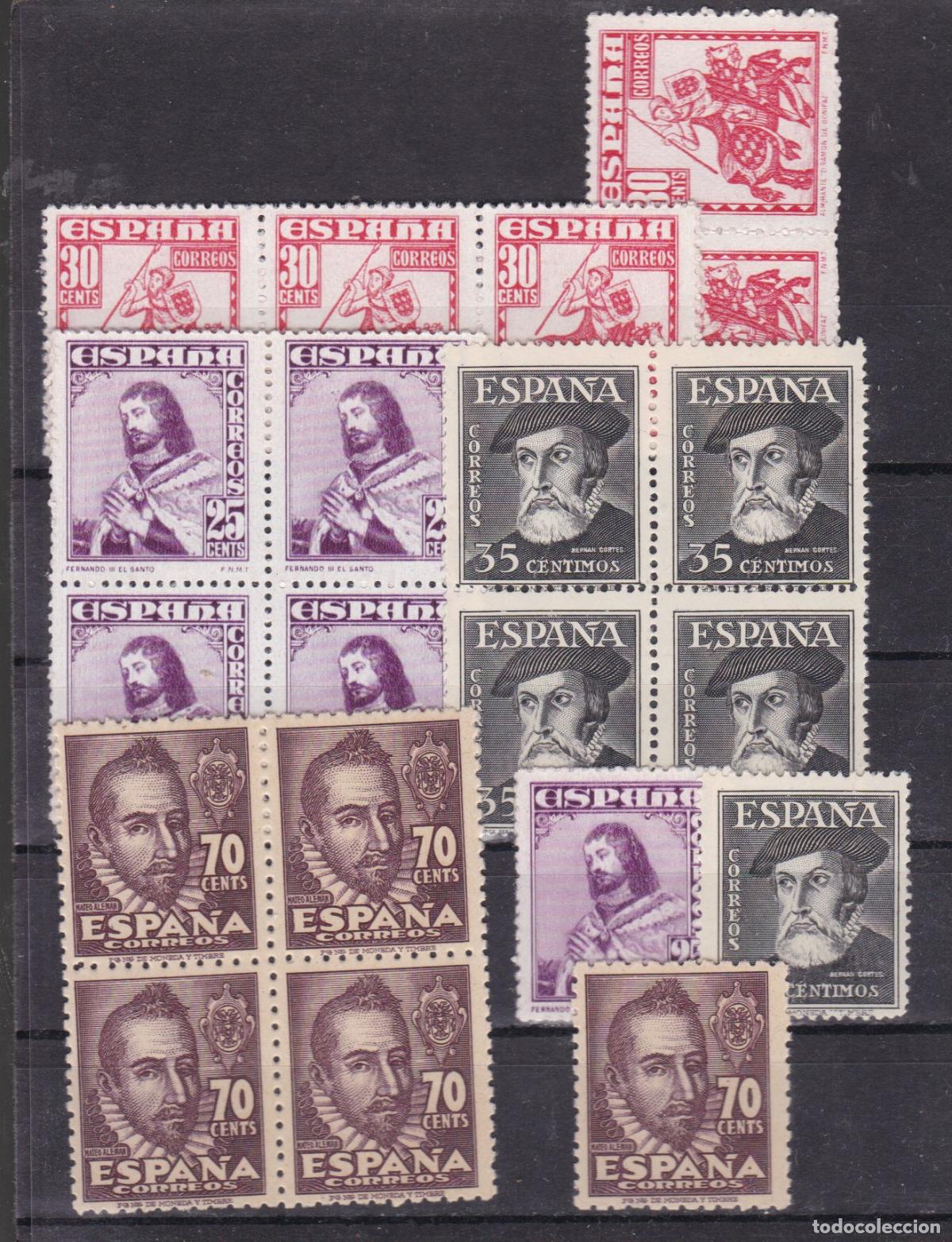 Sellos: FC4-105- PERSONAJES Edifil 1033/36 x 5 Series ** Sin Fijasellos. PERFECTOS