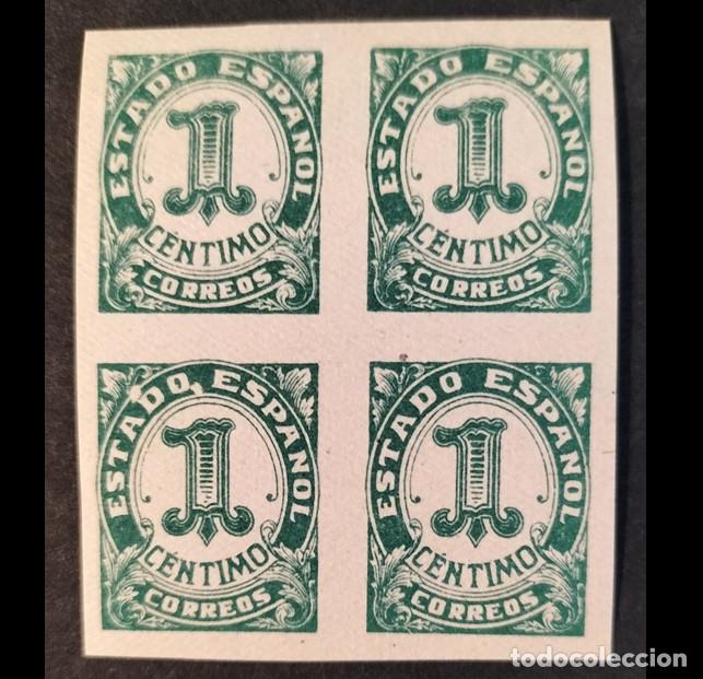 Briefmarken: BLOQUE DE 4 Edifil 814 SIN FIJA SELLO nuevo MNH ** Espa&ntilde;a 1936 Junta Defensa Nacional sellos nuevos