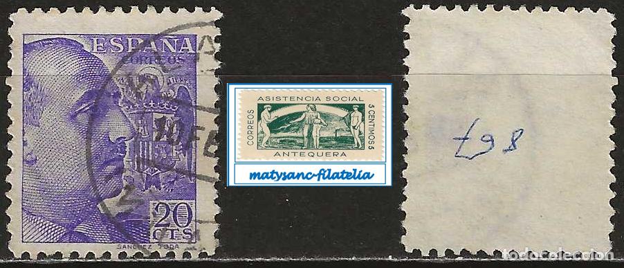Sellos: ESPA&Ntilde;A 1939. EDIFIL 867. VALOR DE 20 C &rdquo;GENERAL FRANCO&rdquo;. USADO.
