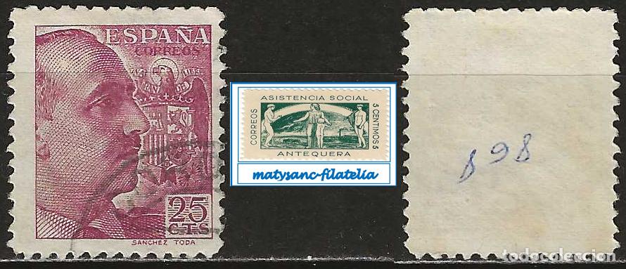 Sellos: ESPA&Ntilde;A 1939. EDIFIL 868. VALOR DE 25 C &rdquo;GENERAL FRANCO&rdquo;. USADO.