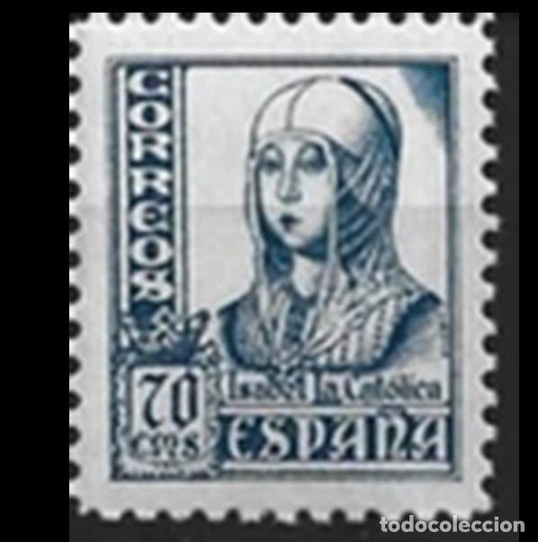 Sellos: Edifil 827 SIN FIJASELLOS MNH Cifras Cid e Isabel sello Espa&ntilde;a a&ntilde;o 1937-1940