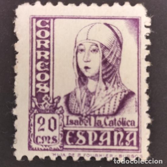 Sellos: Edifil 821 SIN FIJASELLOS MNH Cifras Cid e Isabel sello Espa&ntilde;a a&ntilde;o 1937-1940