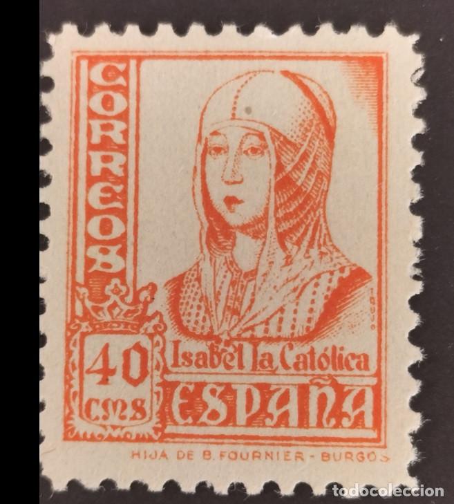 Sellos: Edifil 824 SIN FIJASELLOS MNH Cifras Cid e Isabel sello Espa&ntilde;a a&ntilde;o 1937-1940