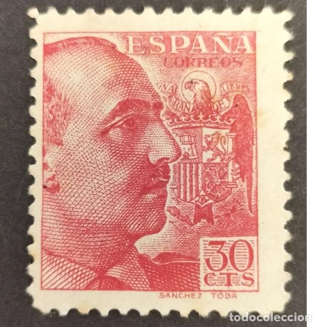 Sellos: Edifil 868 MNG Espa&ntilde;a 1939 sello nuevo serie General Franco Pie Sanchez Toda