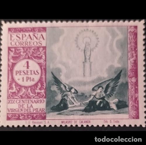 Sellos: Edifil 901 MH SIN FIJASELLOS Espa&ntilde;a 1940 sello nuevo serie Venida Virgen Pilar Zaragoza