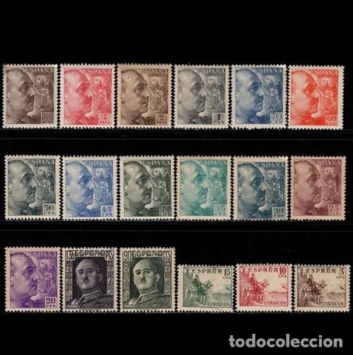 Sellos: Edifil 1044-1061 MNH SIN FIJASELLOS General FRanco serie completa Esp&ntilde;a 1949