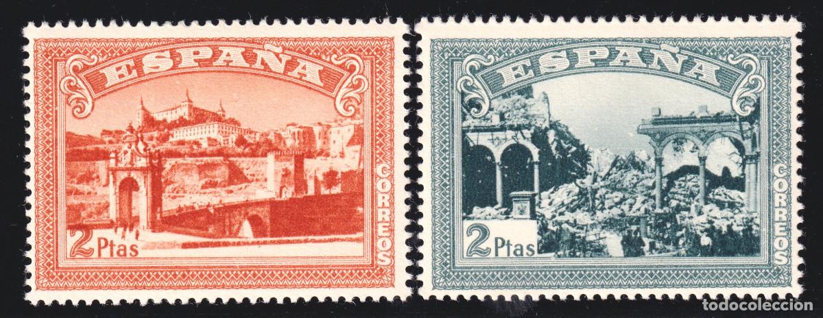 Sellos: ESPA&Ntilde;A ALZAMIENTO NACIONAL TOLEDO * 836/837SH - A&Ntilde;O 1937 - MH