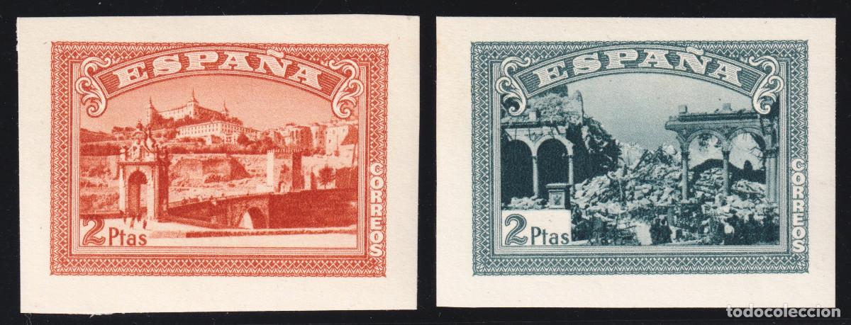 Sellos: ESPA&Ntilde;A ALZAMIENTO NACIONAL TOLEDO * 838/839 SH - A&Ntilde;O 1937 - MH - LUJO